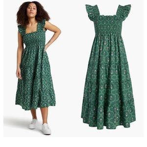 Rare Hill House Home Ellie Nap Dress - Green Floral trellis